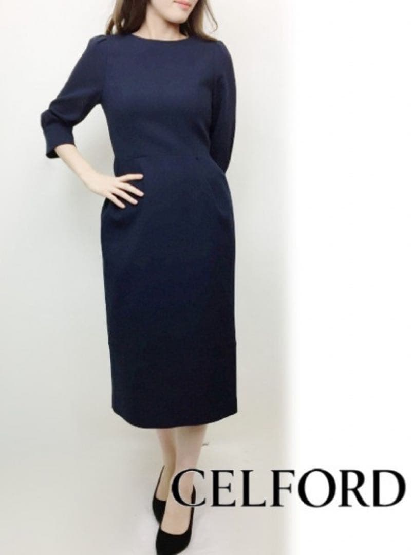 CELFORD セミコクーン タックタイト ワンピース セレモニー 卒入学