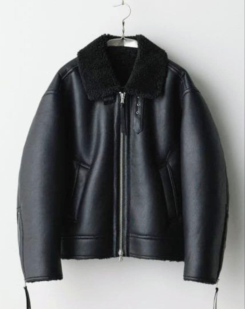 極美品】WYM B-6 フェイクムートンジャケット M ブラック 短丈 - メルカリ