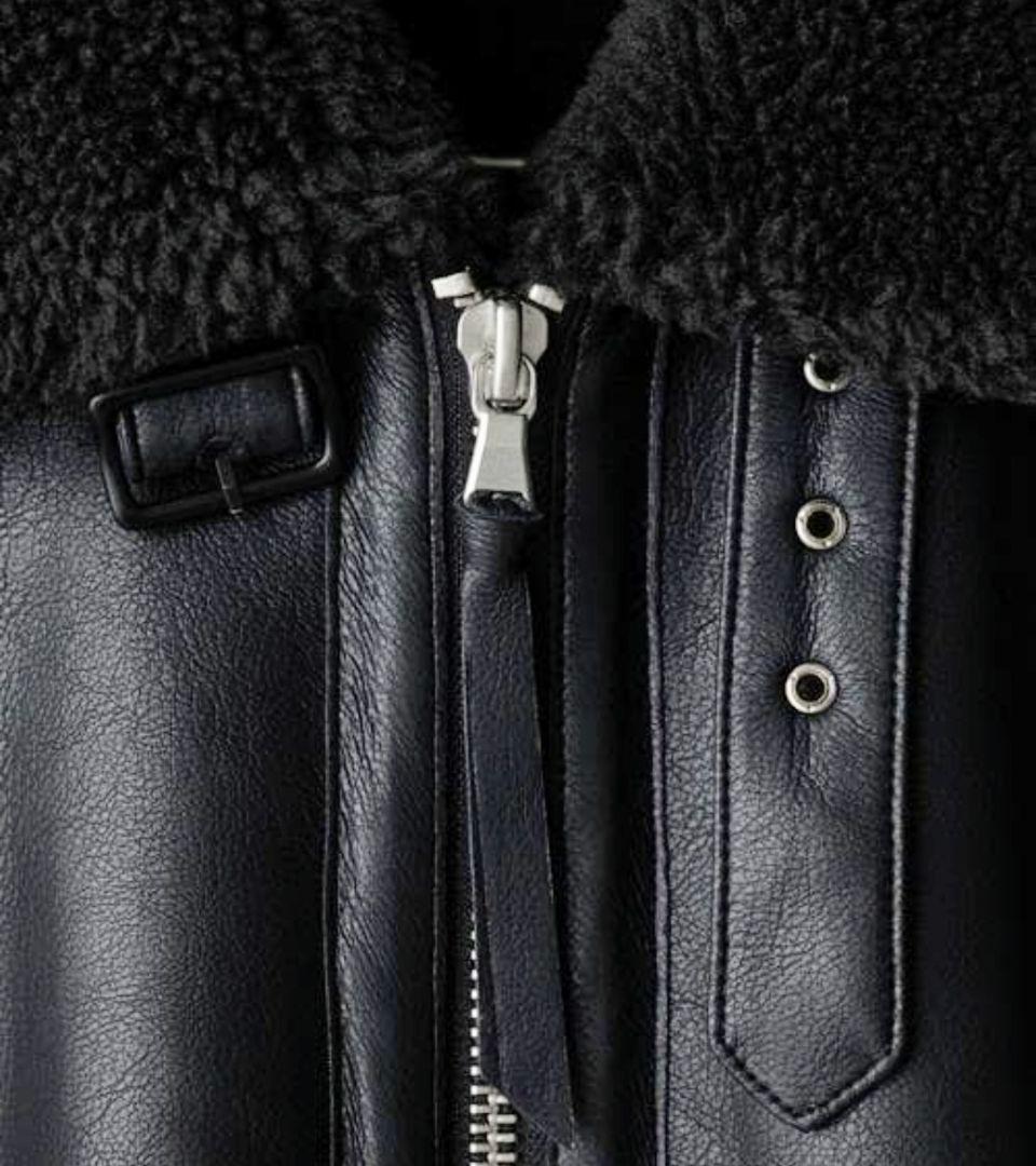 極美品】WYM B-6 フェイクムートンジャケット M ブラック 短丈 - メルカリ