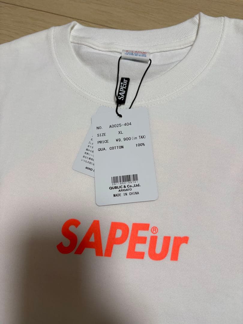 SAPEur サプール ロッドマン 10周年福袋限定 ロンT 白×オレンジ XL