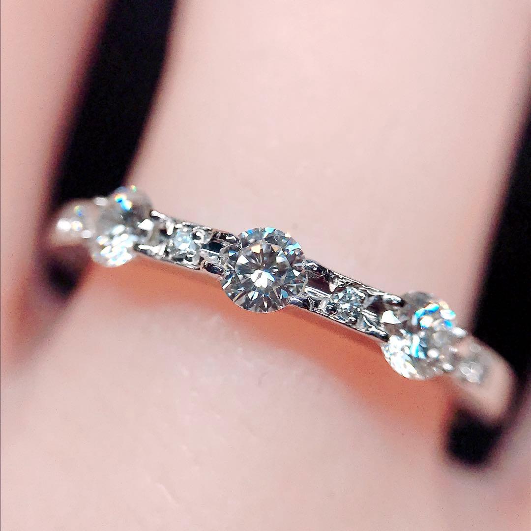 0.30ct ロイヤルアッシャー ダイヤモンドリング PT900 エタニティ