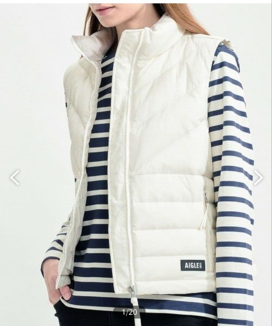 【定価の78%引】AIGLE キルティングダウンベストS AIGLE（エーグル） ダウンベスト ベスト 撥水 キルティング ジップ