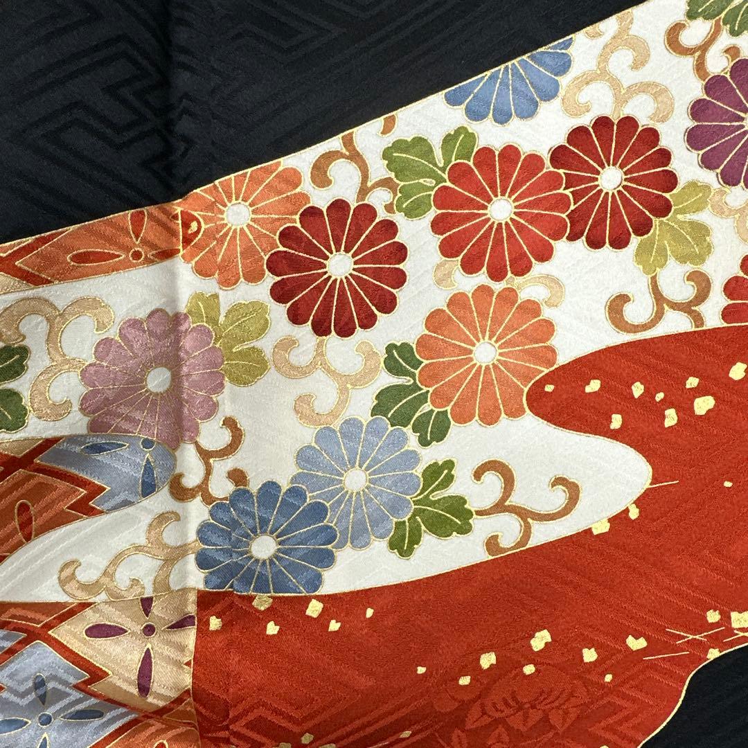 吉澤友禅 黒地 のし柄 吾妻徳穂 振袖 - メルカリ