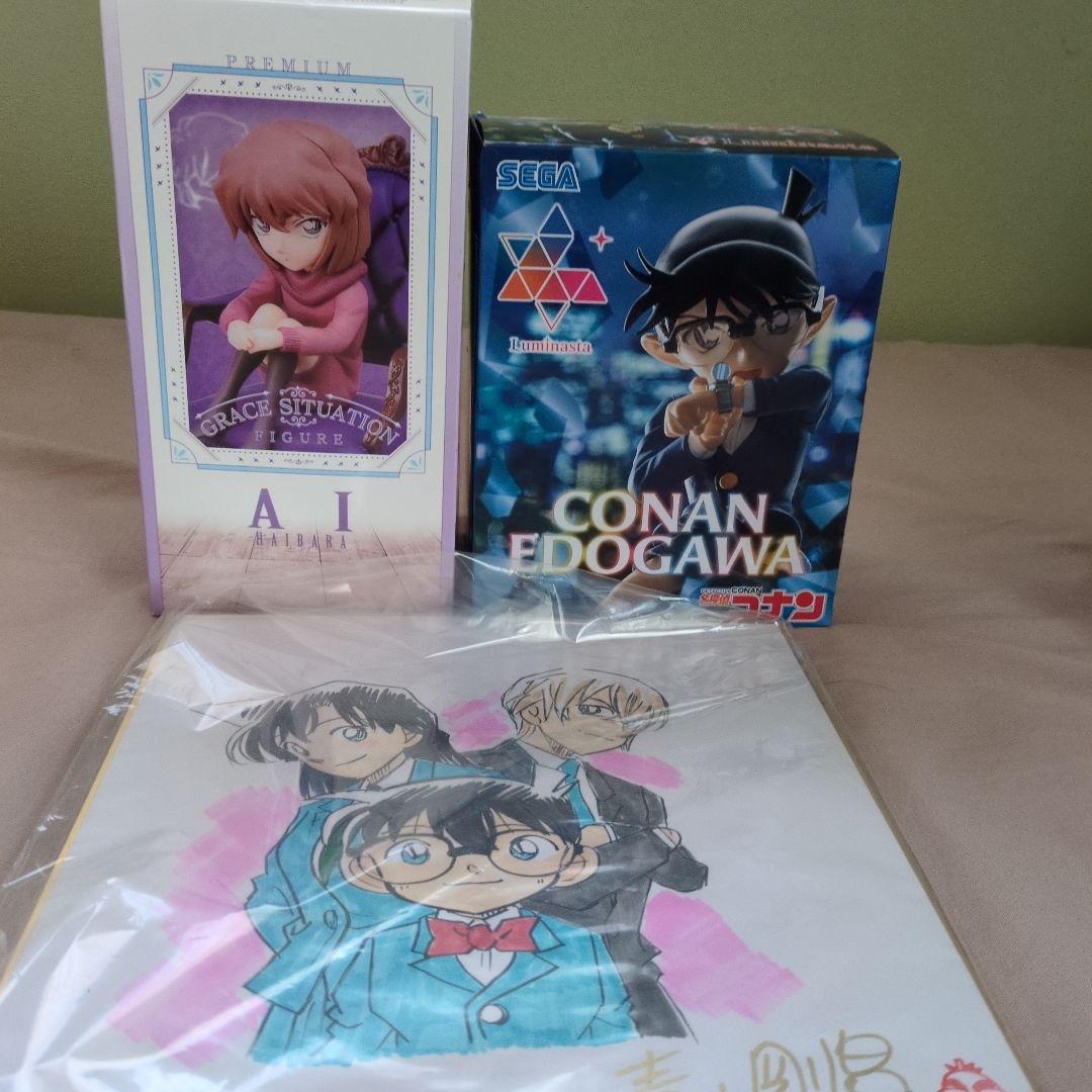 休日セール 名探偵コナン 青山剛昌 直筆サインイラスト肉筆 フィギュア