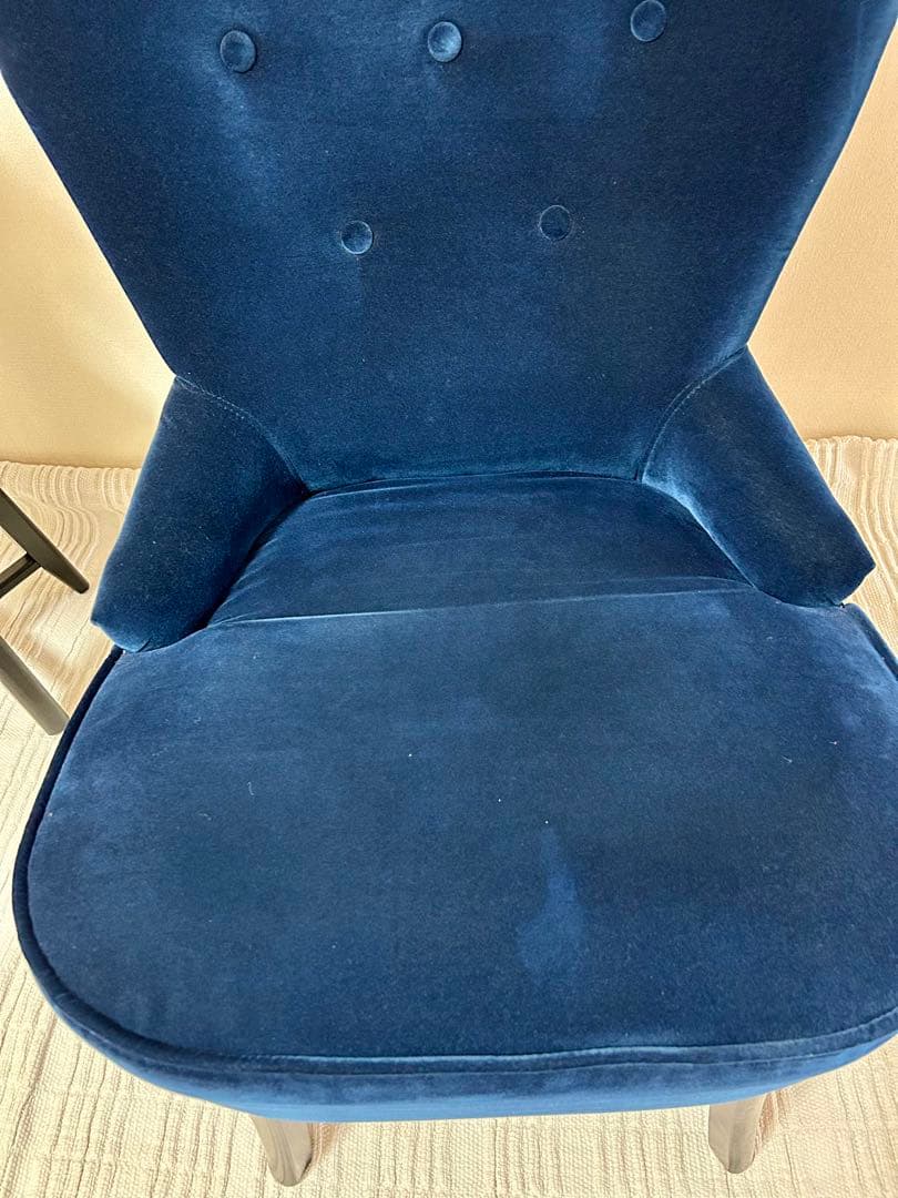 美品 IKEA REMSTA 1人用ソファ ネイビー ＊ひとりカフェ インテリア