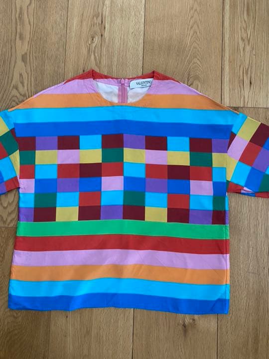 valentino ヴァレンティノ マルチカラー シルク ブラウス トップス