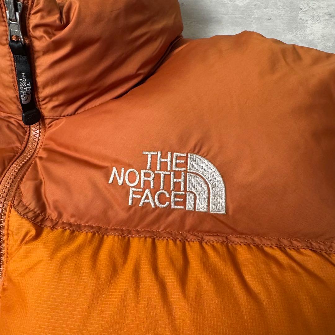 THE NORTH FACE センターロゴ ヌプシ ダウンジャケット オレンジ