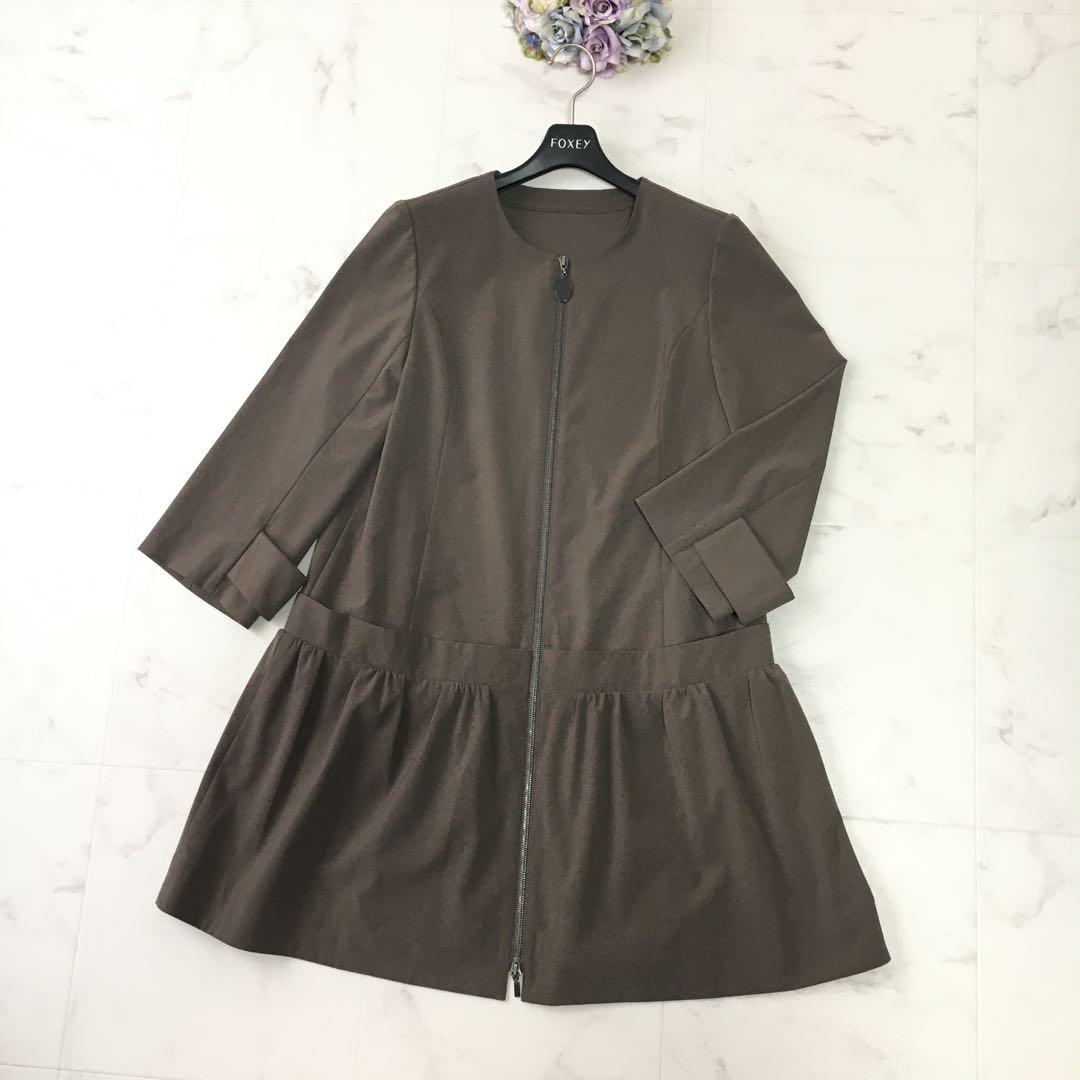 美品 FOXEY フォクシー 洗える レイニー ウォータープルーフ コート