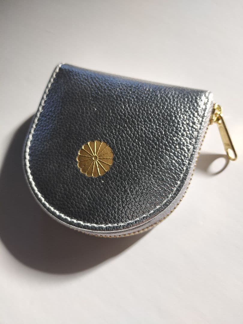 皇居 財布 コインケース 小銭入れ 馬蹄型 皇居東御苑 本丸 シルバー 銀