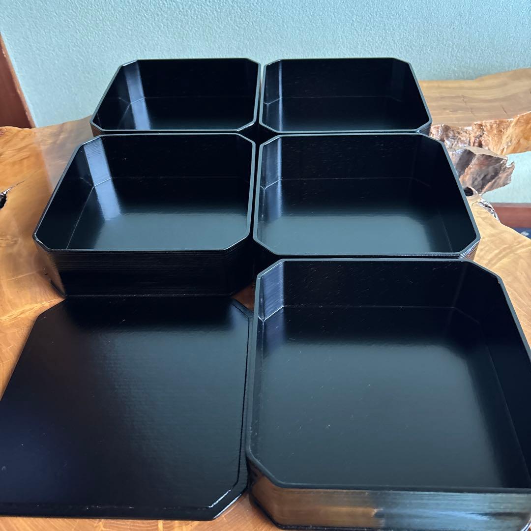 山中塗 中谷秀斉 黒一閑 五段縁高重 重箱 共箱 茶道具 - メルカリ