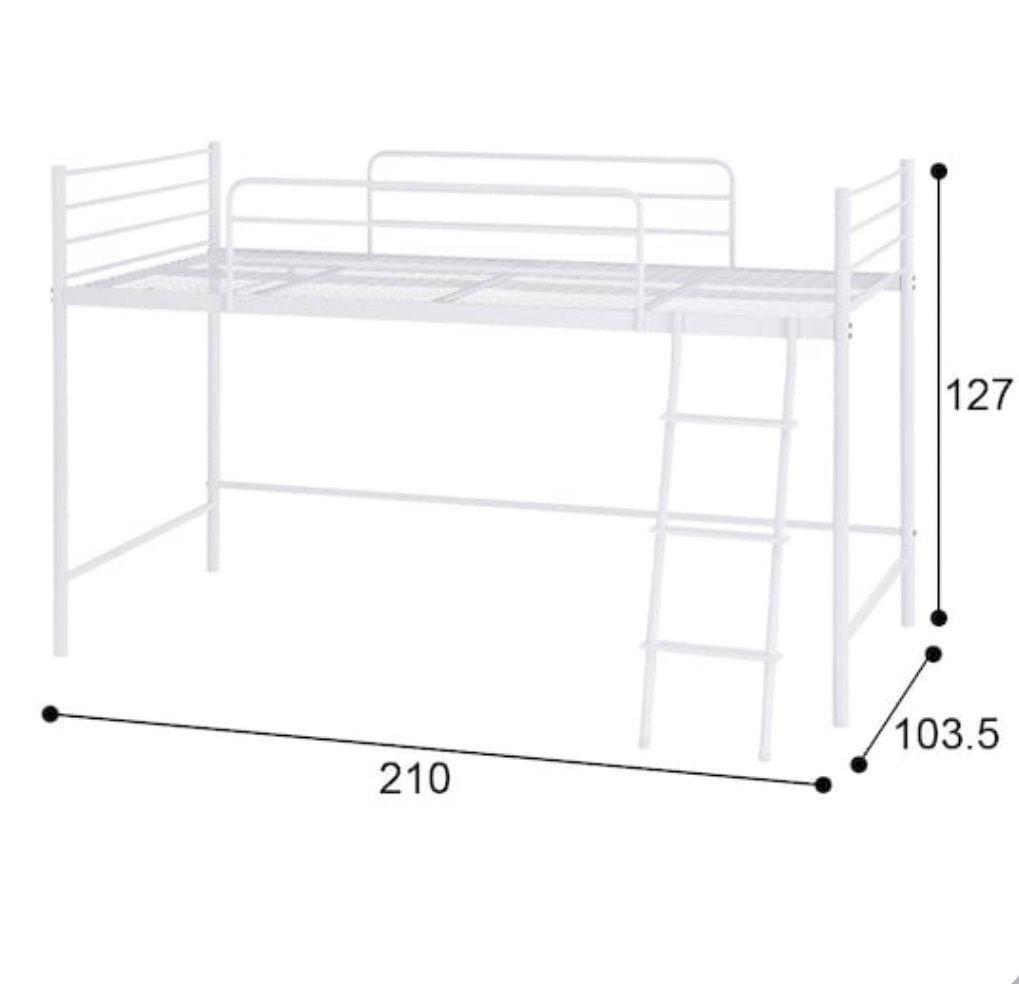 ホワイト ロフトベッド シングルサイズ - メルカリ