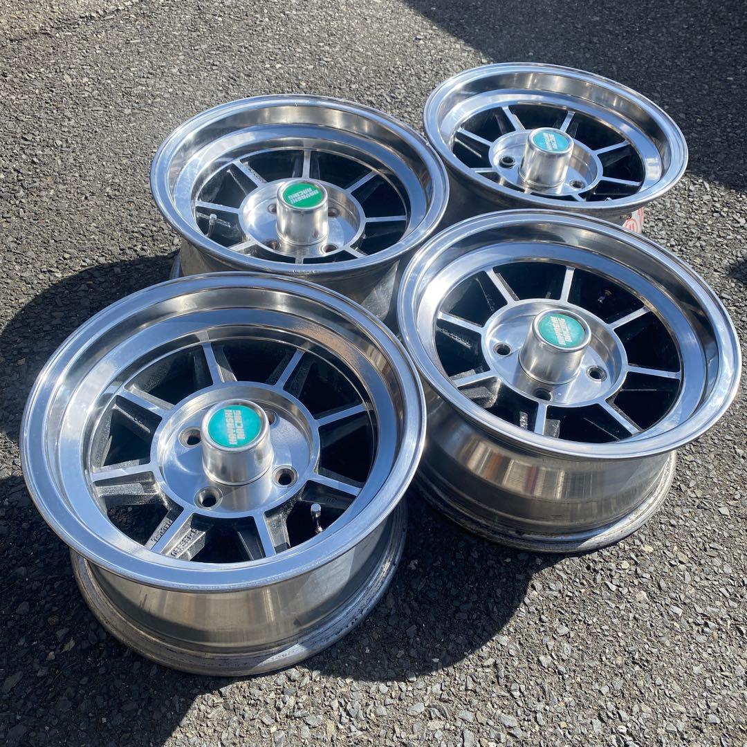 旧車当時物 ハヤシレーシング 研磨仕上げ深リム 7Jセット - メルカリ