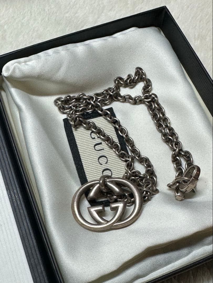 GUCCI メタルチェーンネックレス Gucci Interlocking chain necklace in 925 sterling silver | GUCCI® US