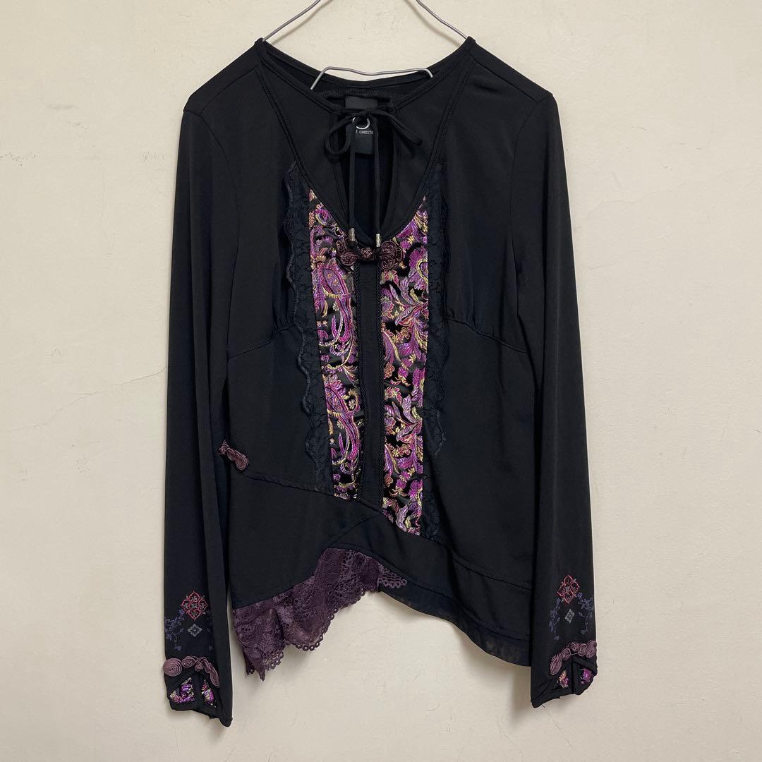 B02779 OZZ ONESTE オッズオネスト チャイナ フリル トップス - メルカリ