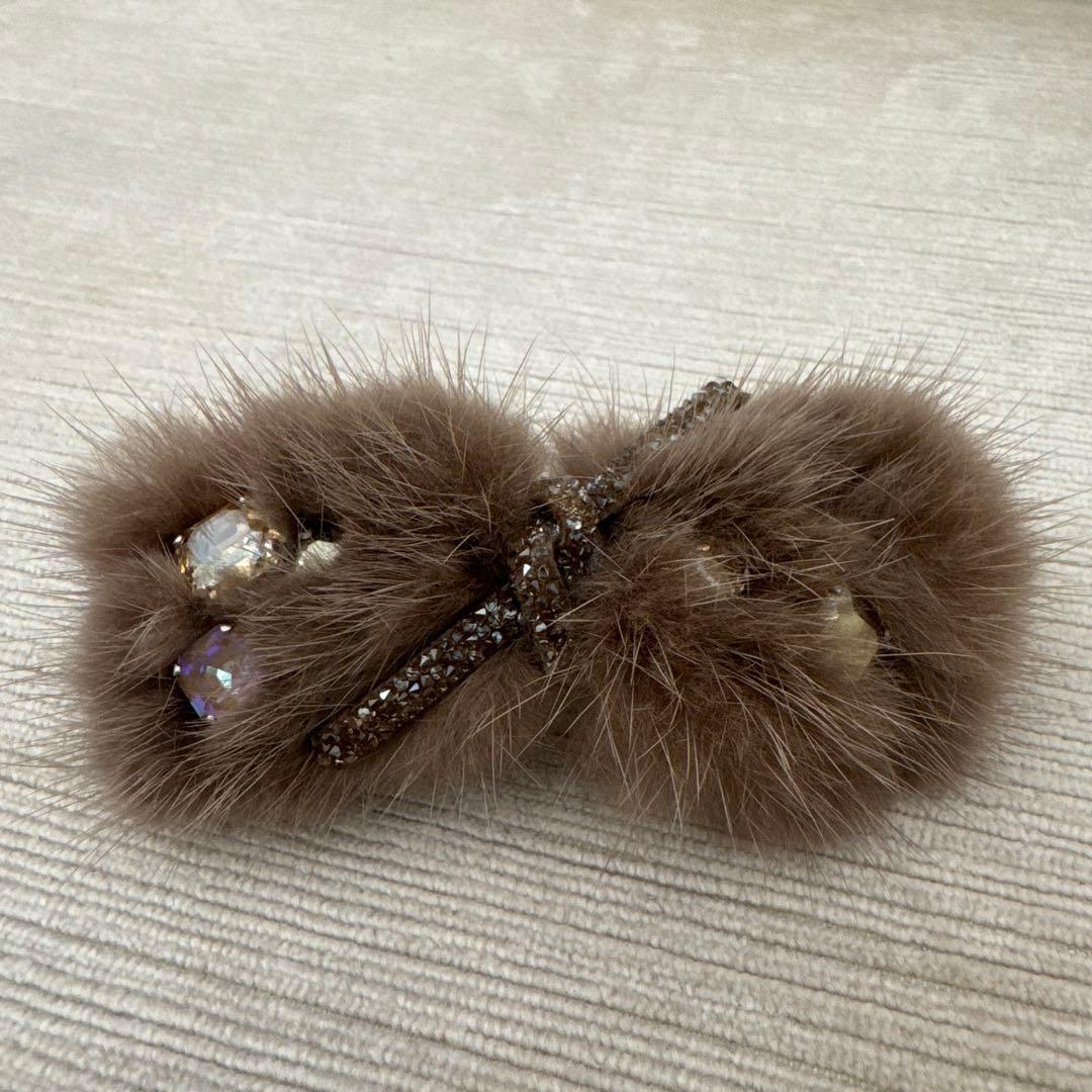 acca アッカ　ミンク　ファー　ビジュー　バレッタ　ブラウン 楽天市場】acca ミンク シュシュの通販