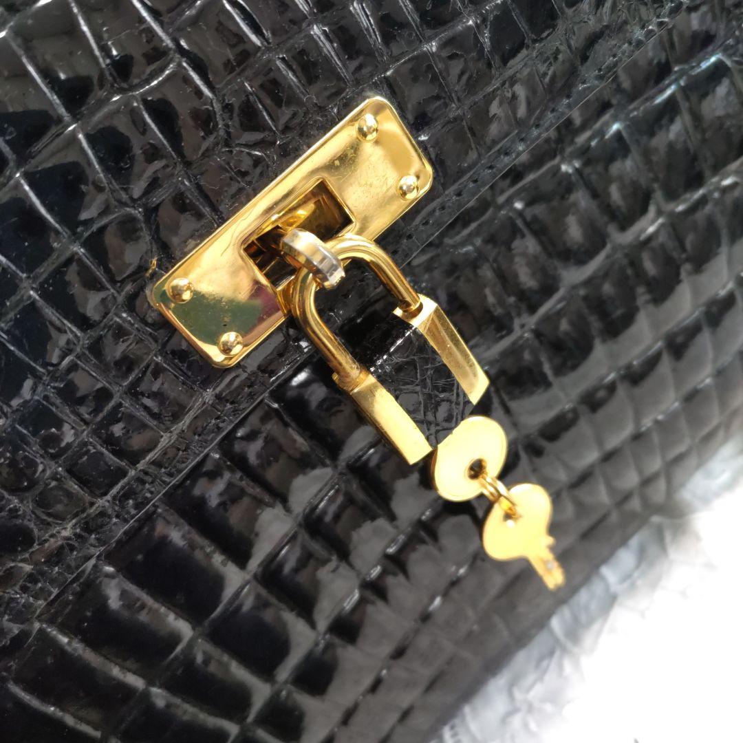 《シャイニング、クロコダイルバック》美品、角スレ傷無し、ベタつき無し1853