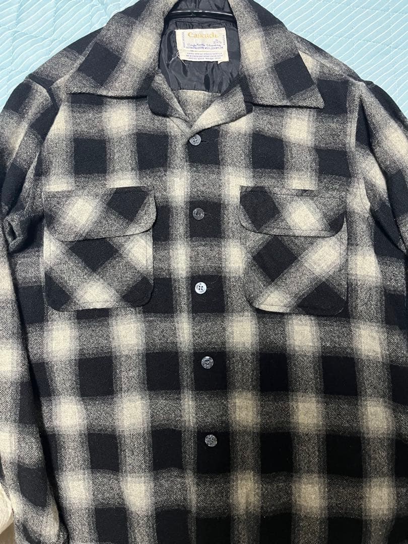cascade ウールシャツ オンブレ ブラック ヴィンテージ - メルカリ