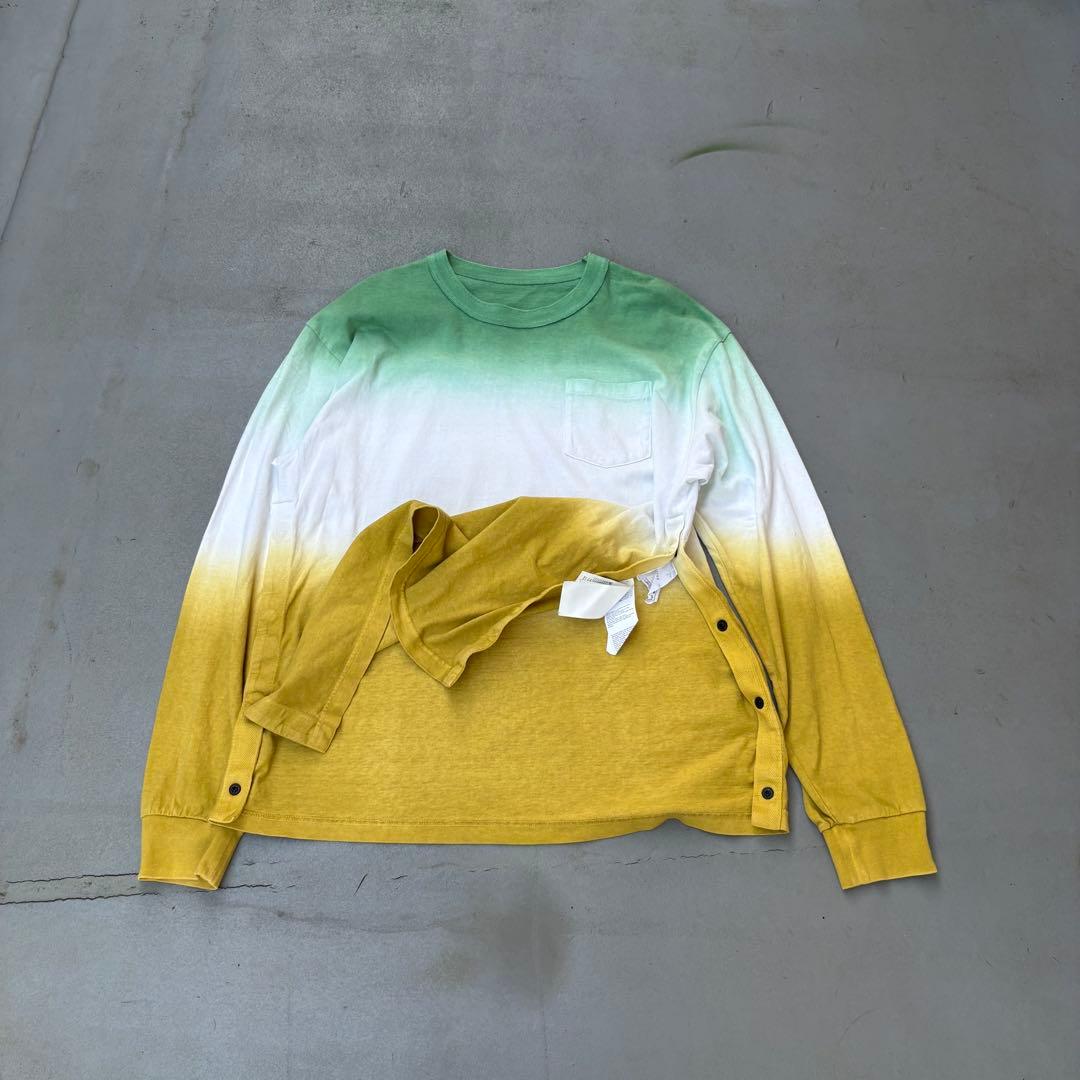 Sacai グラデーション スナップボタン 長袖 tシャツ ロンt カットソー