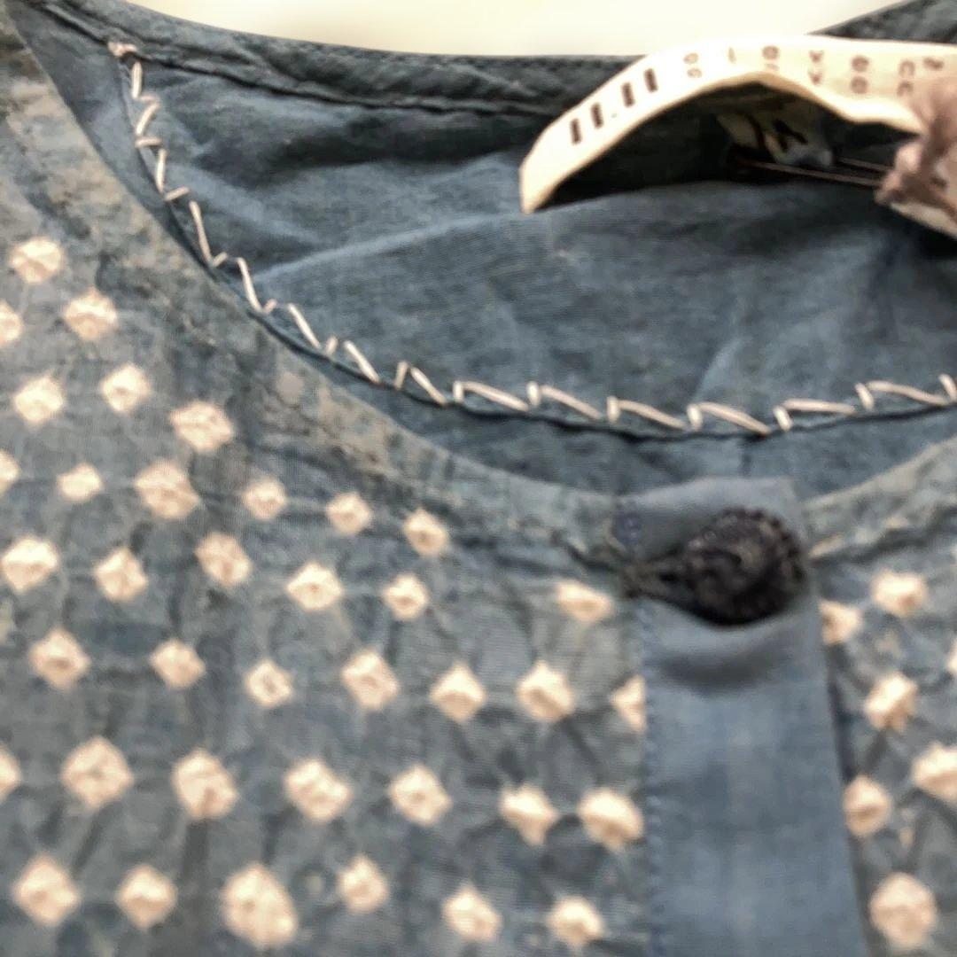 【希少・超美品 】45R カディ総手絞りワンピース　綿100% sizeM