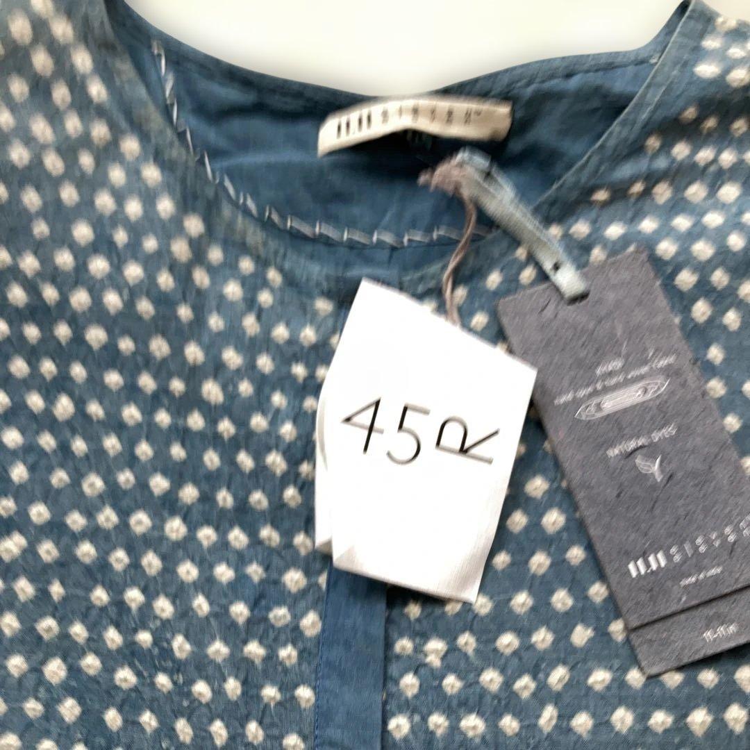 【希少・超美品 】45R カディ総手絞りワンピース　綿100% sizeM