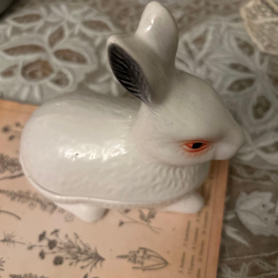 ミニ！フランスアンティークうさぎテリーヌポットバニーラビット