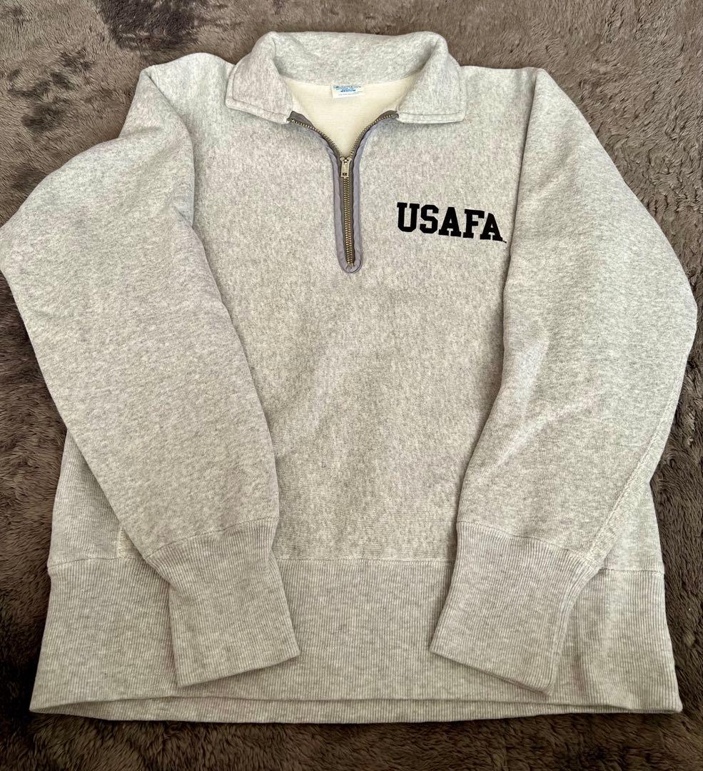 美品】チャンピオン リバースウィーブ USAFA ハーフジップ 単色タグ