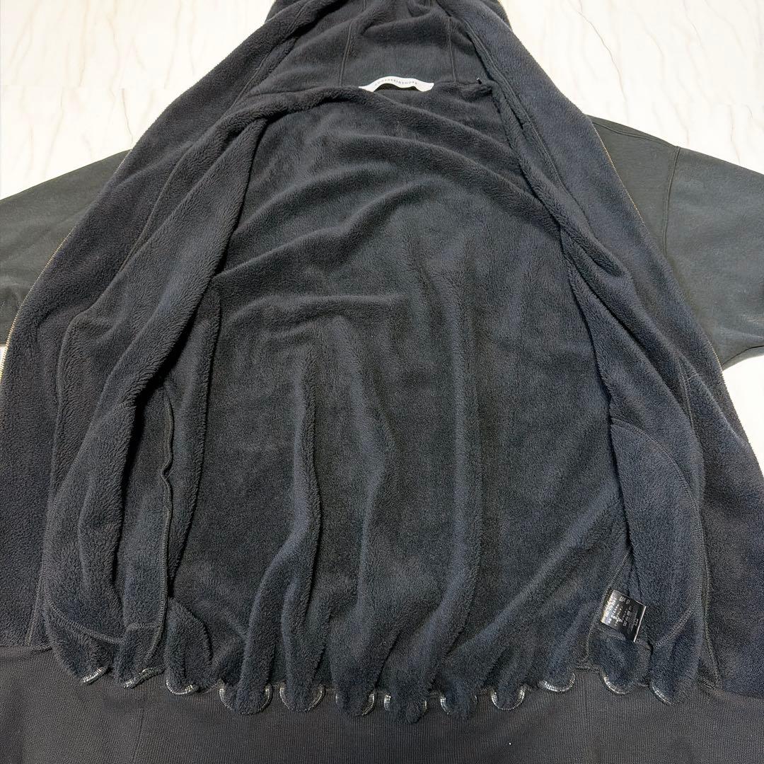 《美品》コグザビッグスモーク ジップフーディコート ロングパーカー 裏起毛 黒