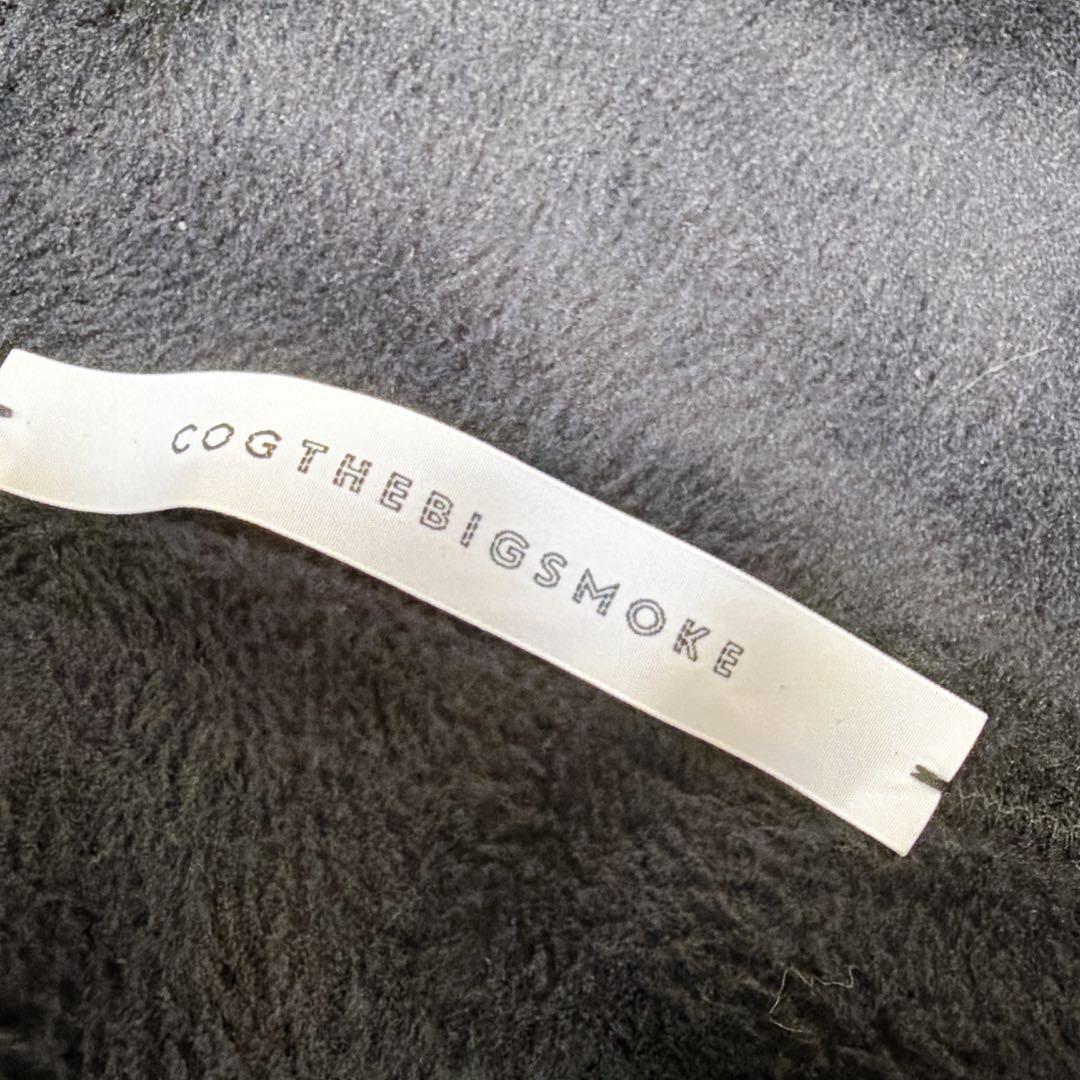 《美品》コグザビッグスモーク ジップフーディコート ロングパーカー 裏起毛 黒