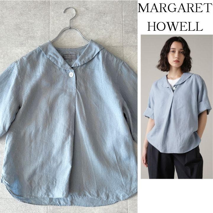 未使用級✨️24SS 3,5万 マーガレットハウエル 半袖ブラウス 水色 1 楽天市場】マーガレットハウエル 【中古】（レディースファッション