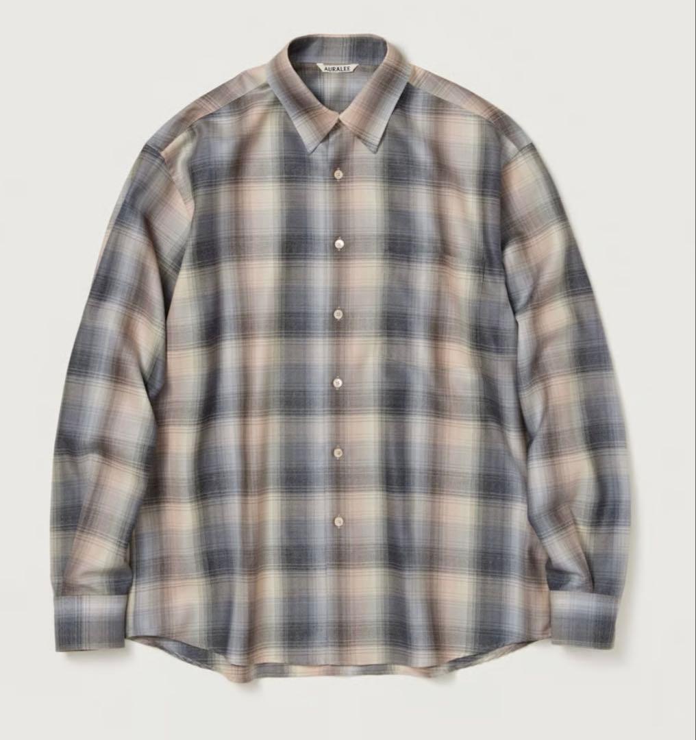 24AW auralee スーパーライトウールチェックシャツ size4 - メルカリ