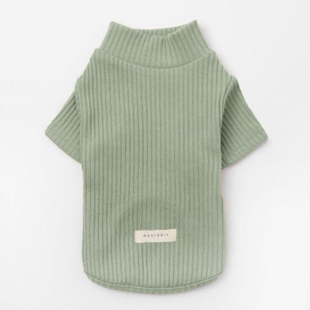 moncheri シンプルハイネックリブトップス S グリーン - メルカリ