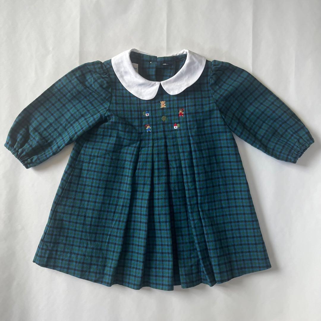 familiar ワンピース70cm 青系ファミリアチェック - メルカリ