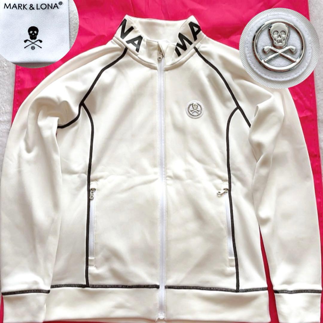 極美品 マークアンドロナ ニットジャケット 白 ホワイト 裏起毛