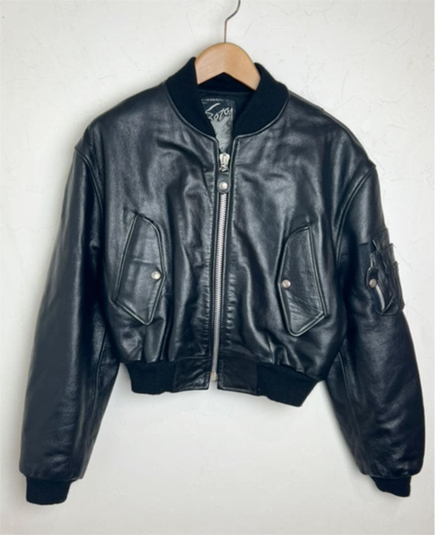 THE BOZO GANG フランス製100%LEATHER ボンバージャケット - メルカリ