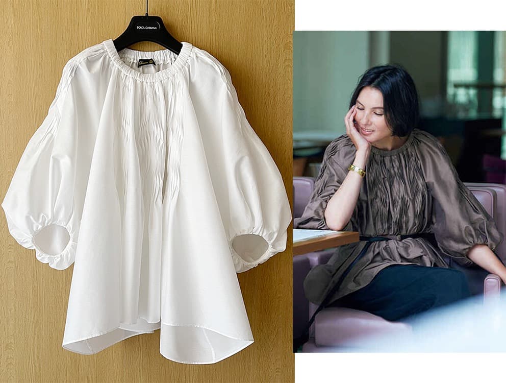 Drawer*22AW コットンシルクブラウス ホワイト eclat掲載