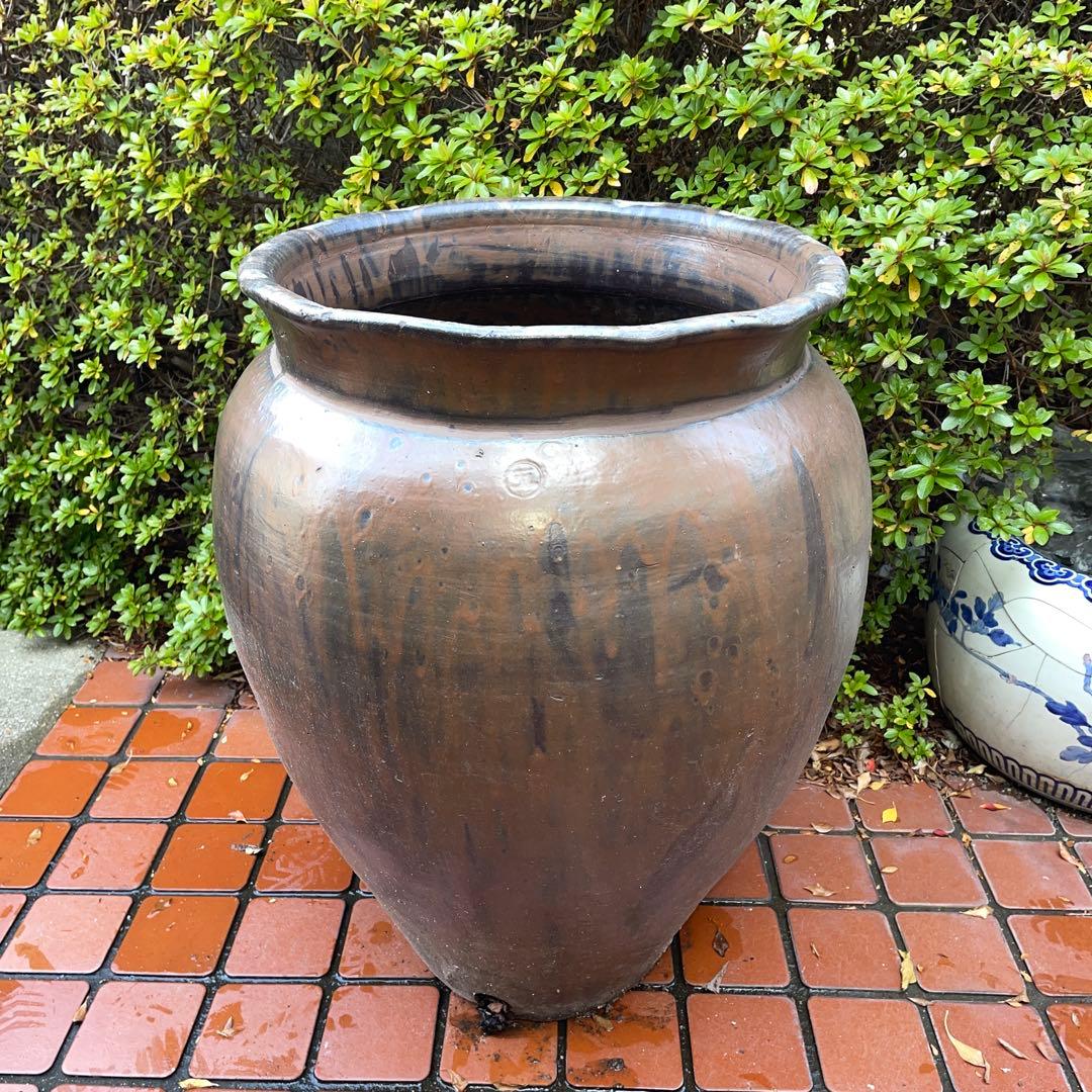 ⑥大甕 おおがめ 甕 カメ ⑤印、水甕 オブジェ ガーデニング 金魚