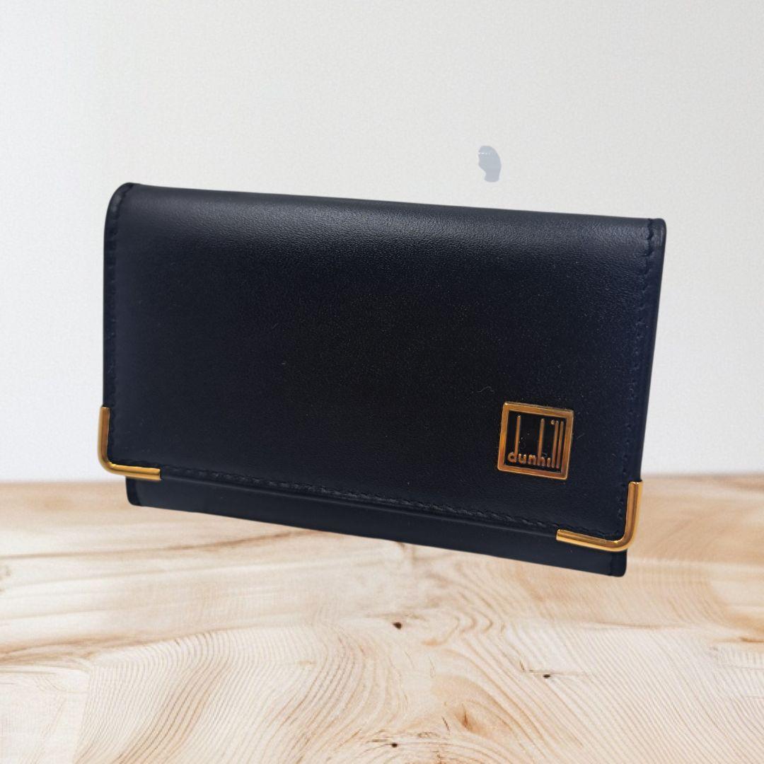 dunhill ダンヒル6連キーケースレザーロゴプレートメンズブラック