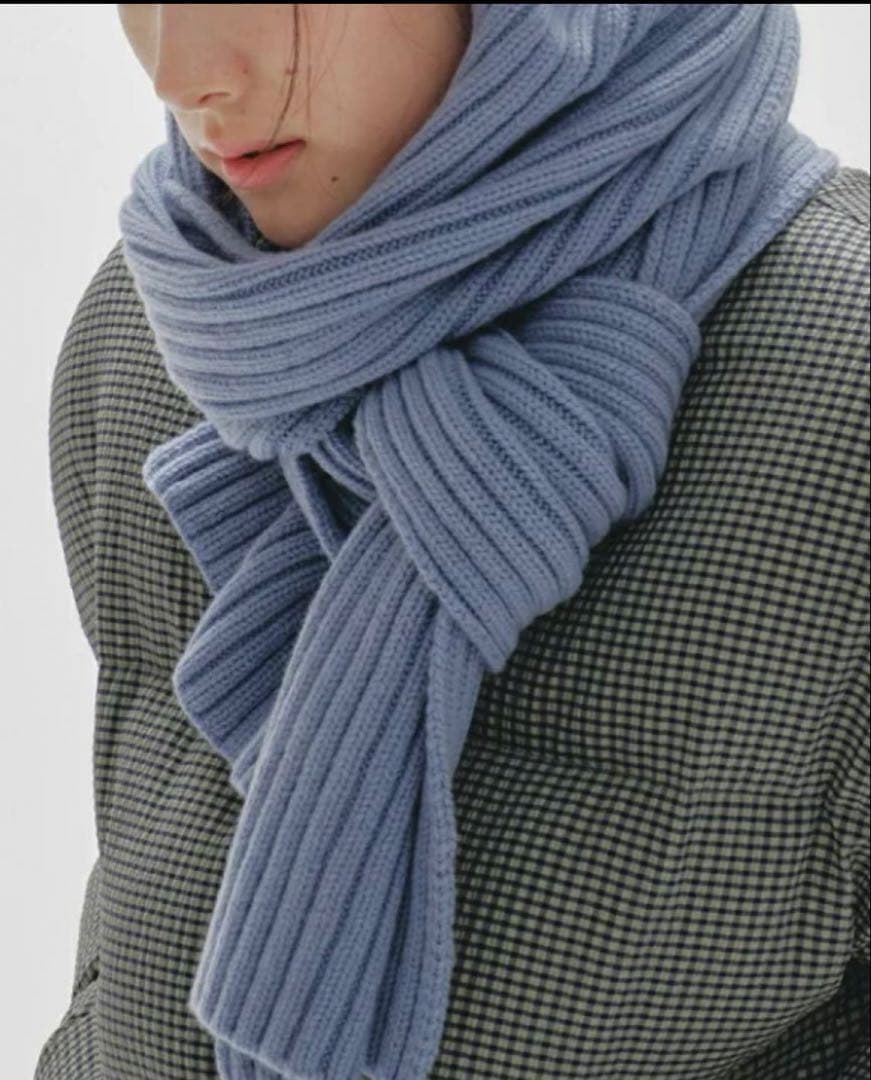 TODAYFUL Rib Knit Muffler アイスブルー - メルカリ