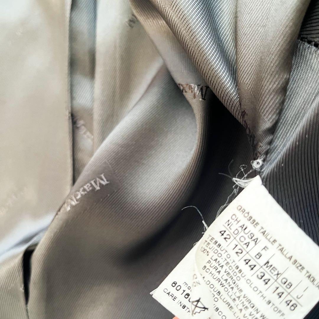 美品 MAXMARA ベルテッドコート ロング 女優襟 ステッチ ブラック