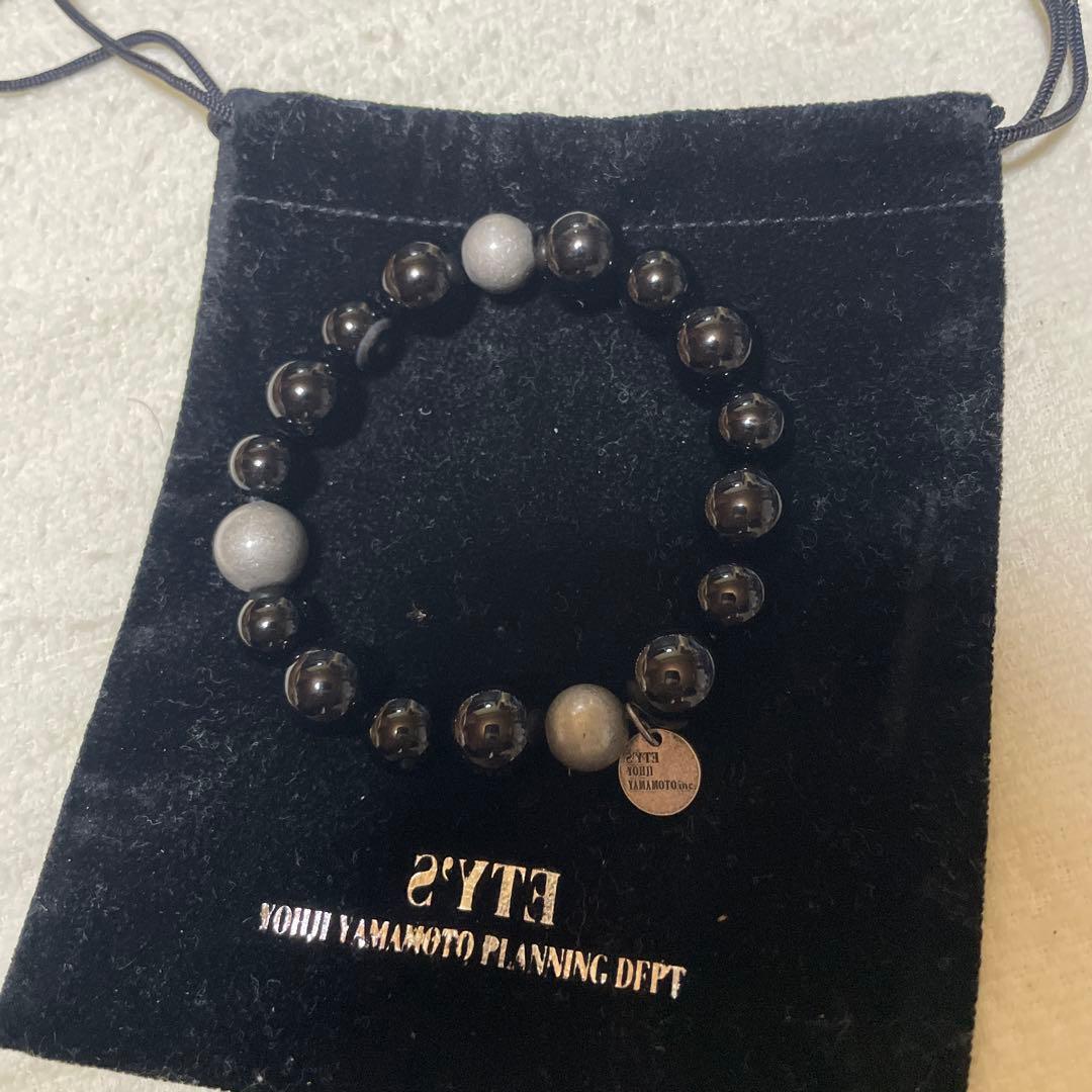 1回使用 ヨウジヤマモト ブレスレット オニキス 数珠 石 - メルカリ