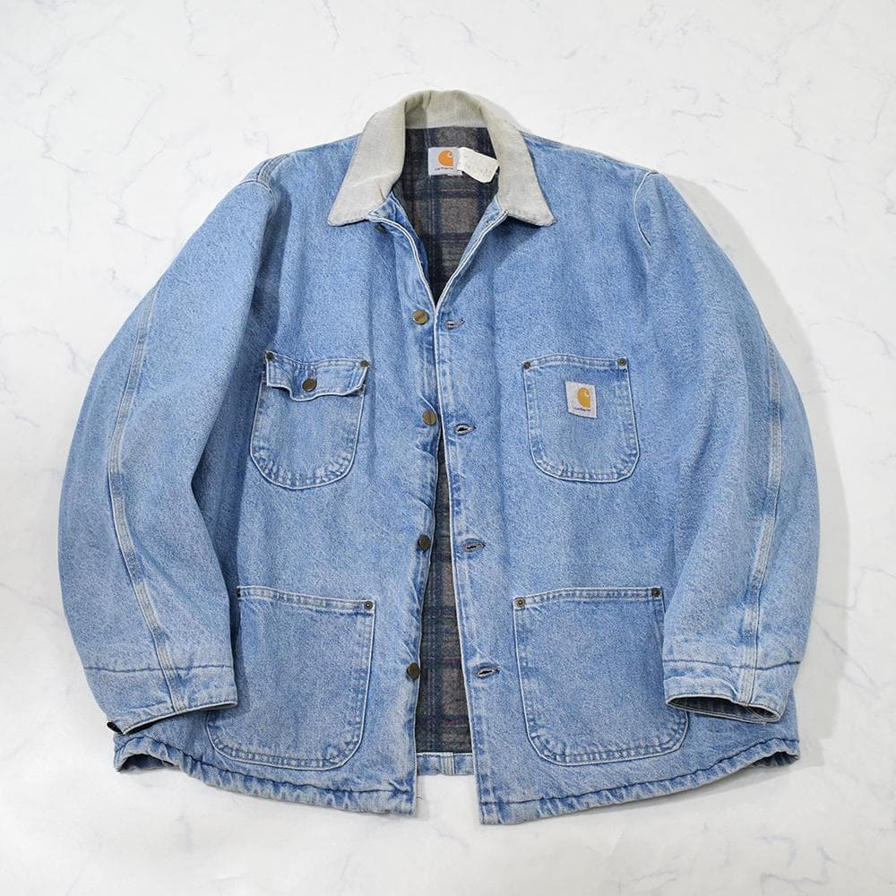 80s carhartt ye カニエウエスト着 デニム チョアコート XL - メルカリ