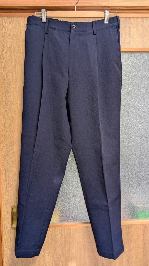 Graphpaper Tapered Slacks サイズ2　ネイビー Graphpaper * Wooly Cotton Twill Wide Tapered Slacks (3色展開) | public