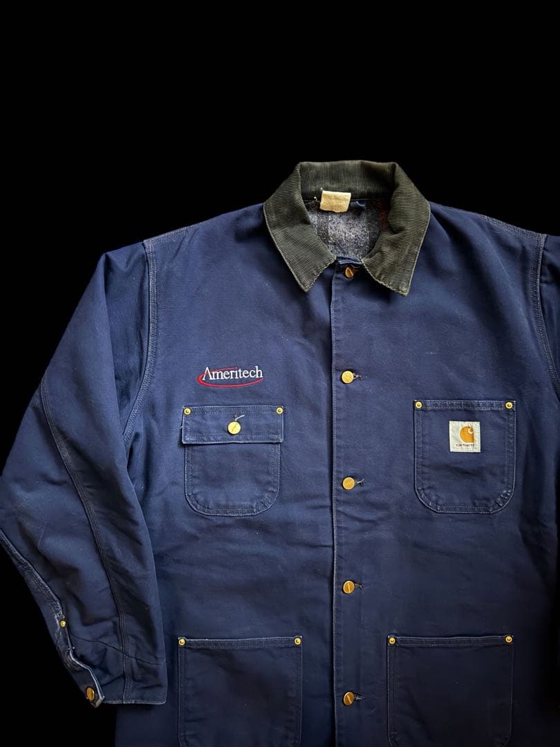 80s-90s 星タグ カーハートチョアコート ネイビー 46tall - メルカリ