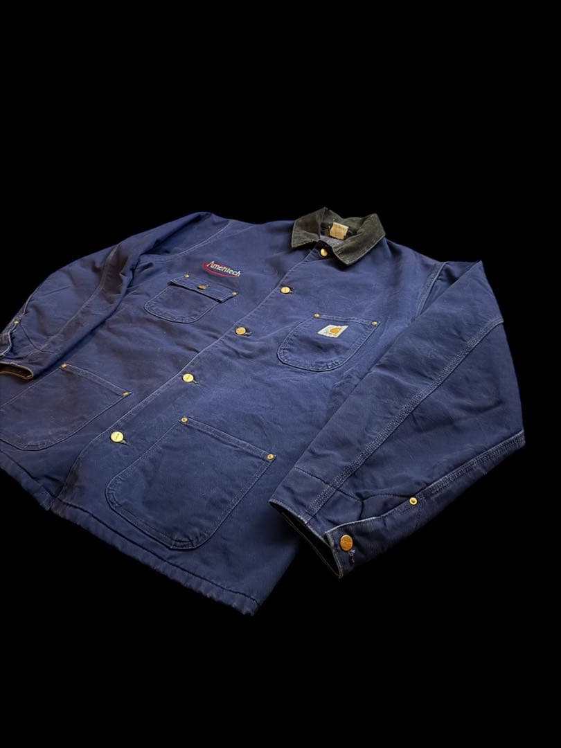 80s-90s 星タグ カーハートチョアコート ネイビー 46tall - メルカリ