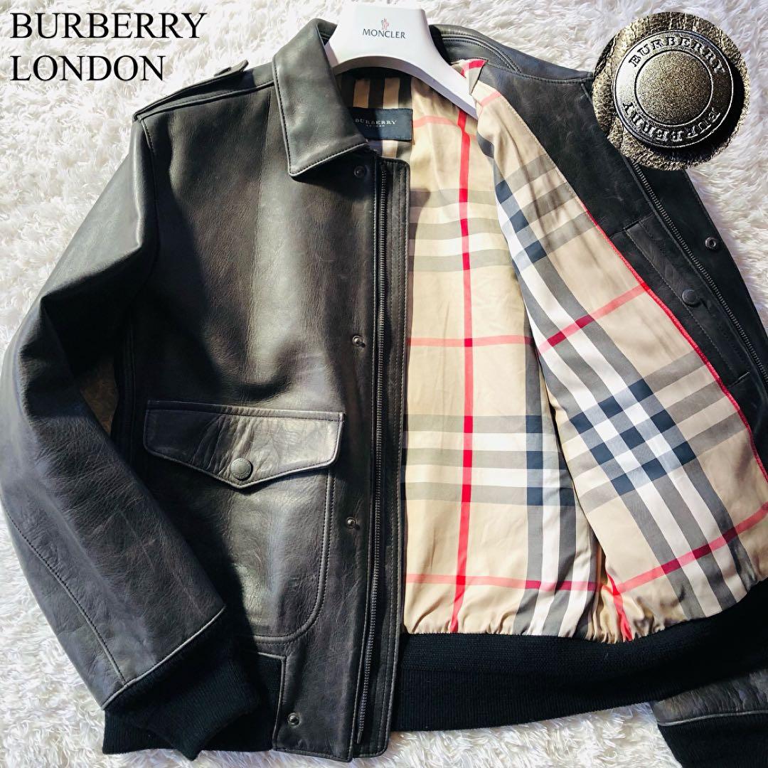 幻の逸品✨バーバリーロンドン 馬革ジャケット ライダース メガ