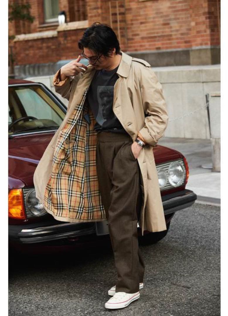玉虫色 BURBERRY バーバリー プローサム トレンチコート 菅田将暉