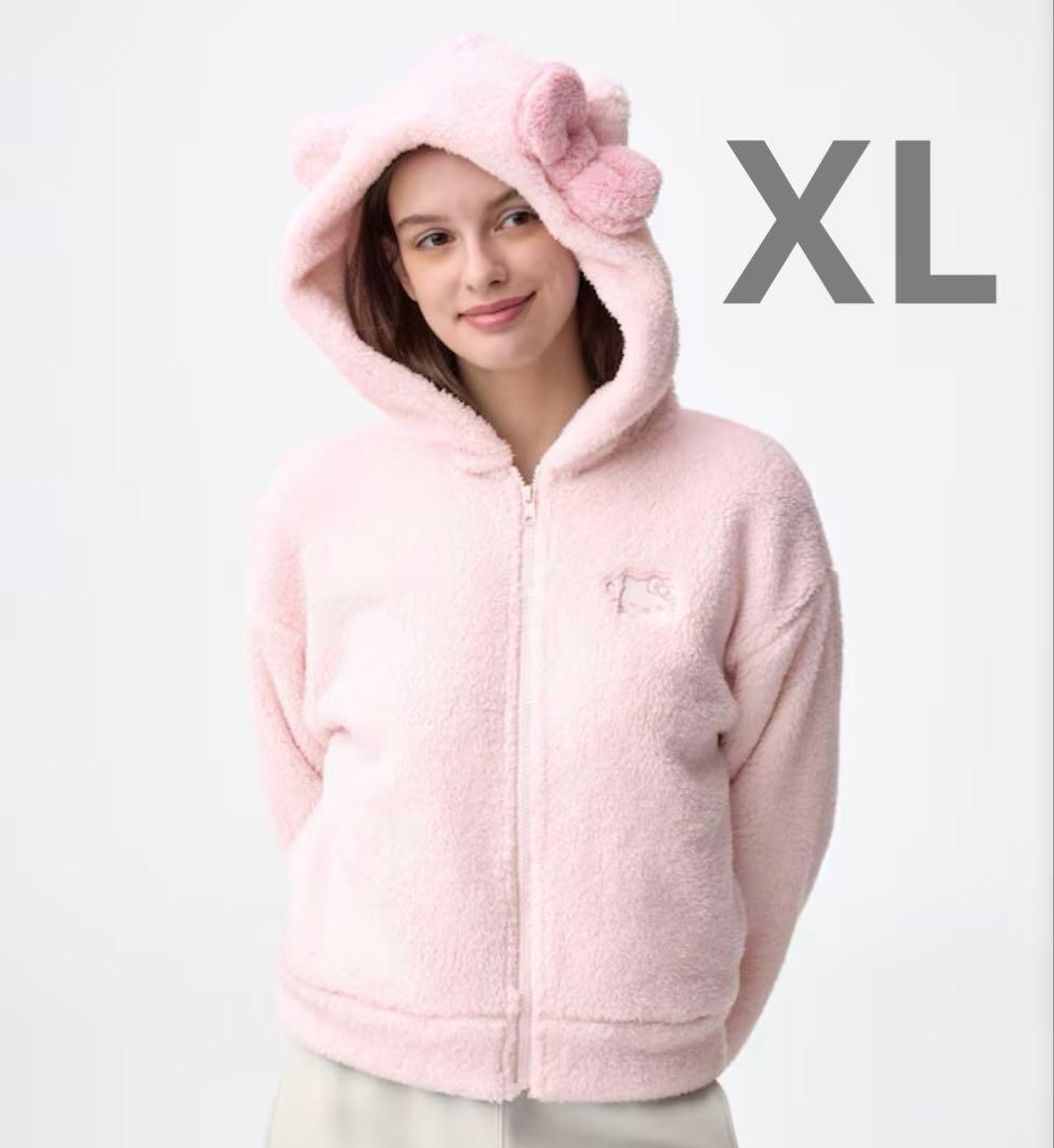 GU マシュマロフィールフルジップパーカー サンリオ キティ パジャマ