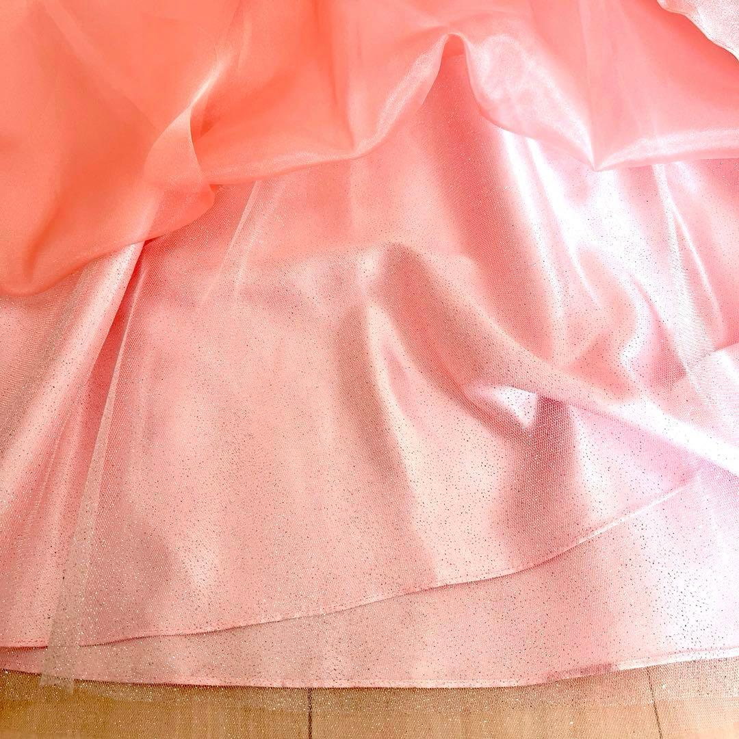 美品AIMERエメ ロングドレス コーラルピンク オーガンジーAライン