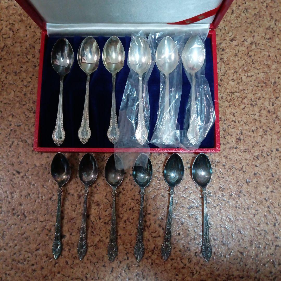 SILVER銀製スプーン2セット12本ケース付き