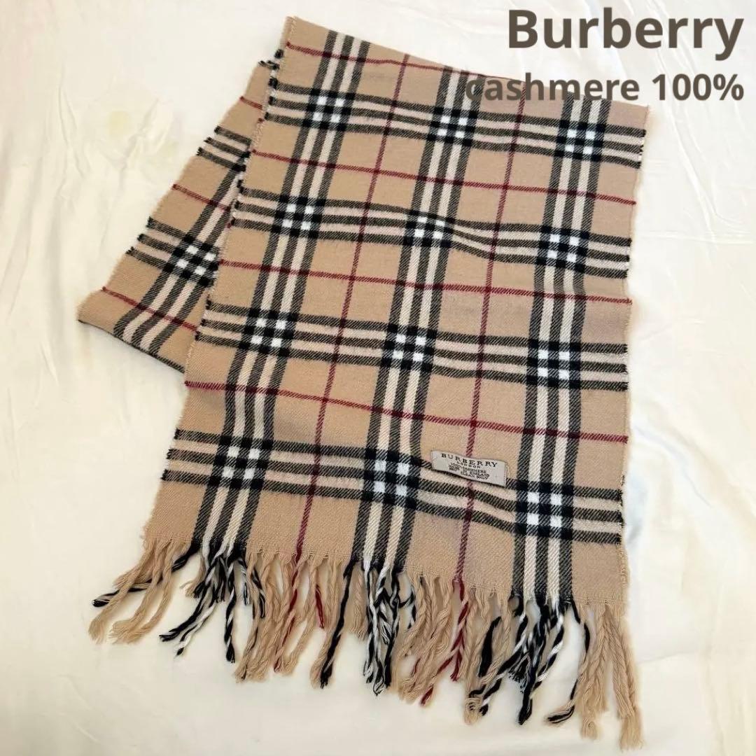 BURBERRY ノバチェック柄 カシミヤ100%マフラー - メルカリ